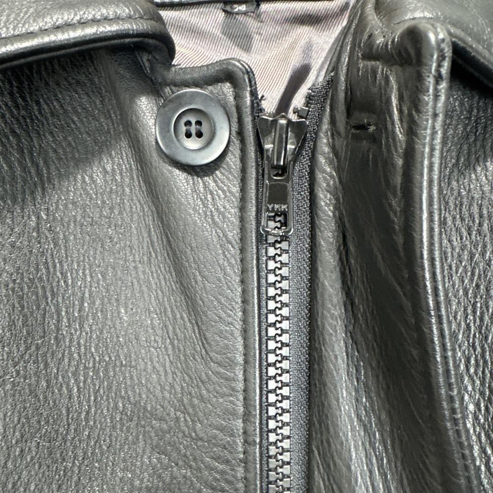 VTG Field Gear Leather Bomber Jacket‎ Heavy Men's Sz M/L Tall Full Zip Buttons - Picture 6 of 14